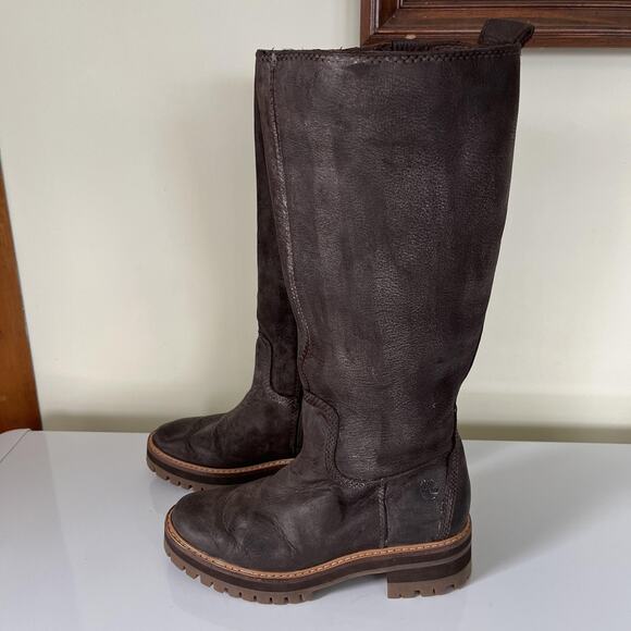 Timberland Boots Courmayer Valley Tall High Size 5.5 Leather Lug Sole A25CJ - Picture 2 of 10